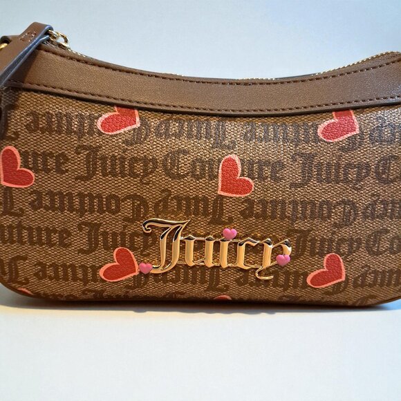 Juicy Couture I Heart Juicy Shoulder Bag Brown/Pink/Red NWT ( See Disc/Photos) - Picture 3 of 10
